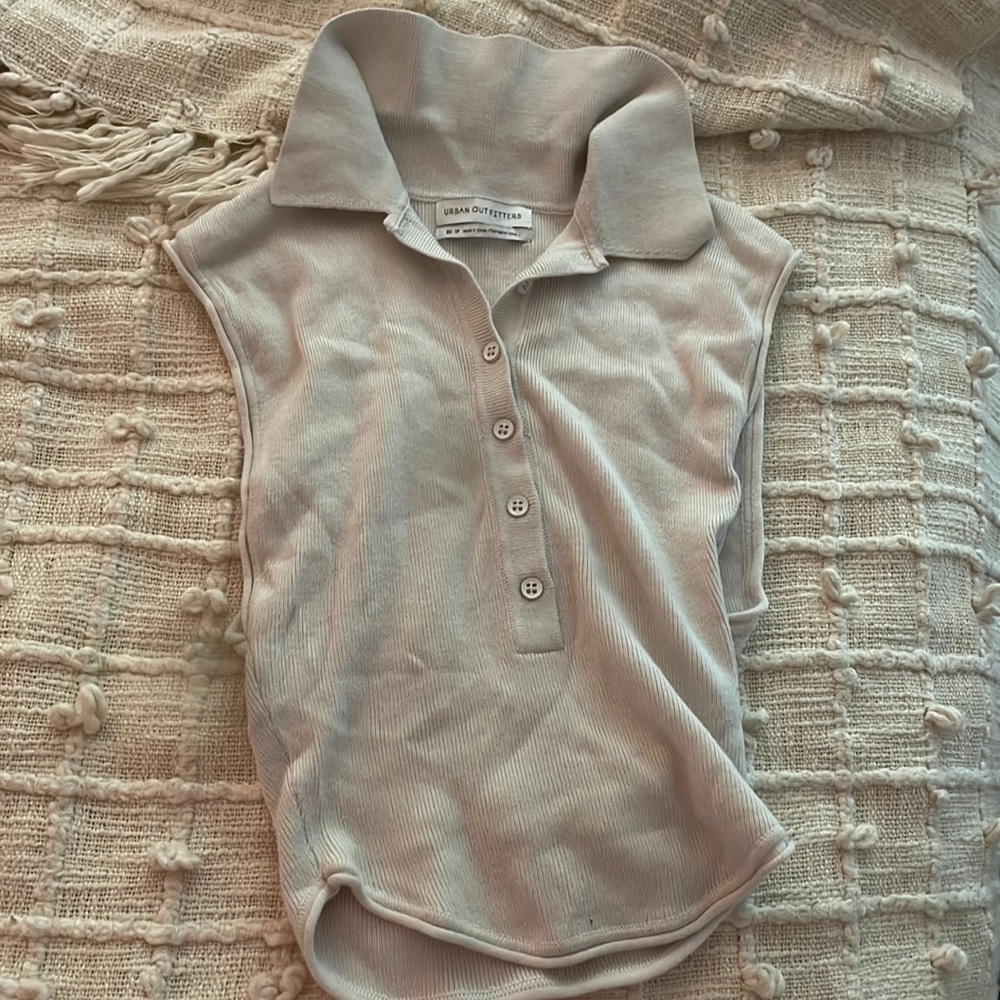 Tan/Cream Urban Button-Up Tank